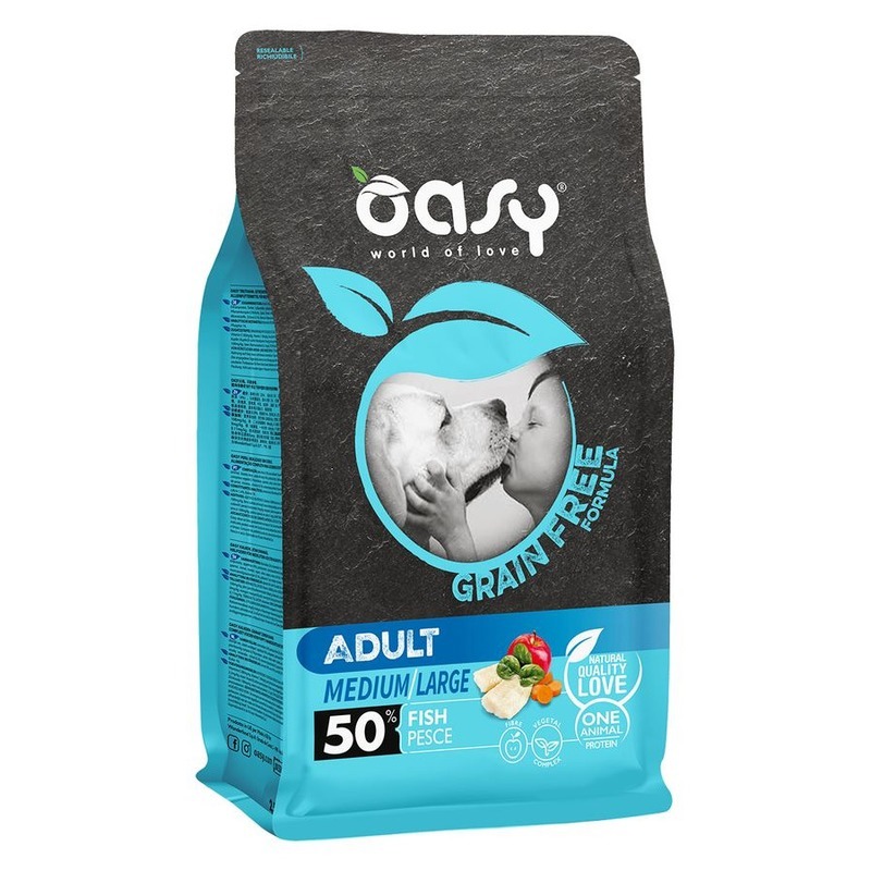 фото Сухой корм для собак oasy dry dog grain free adult medium , рыба, 12кг