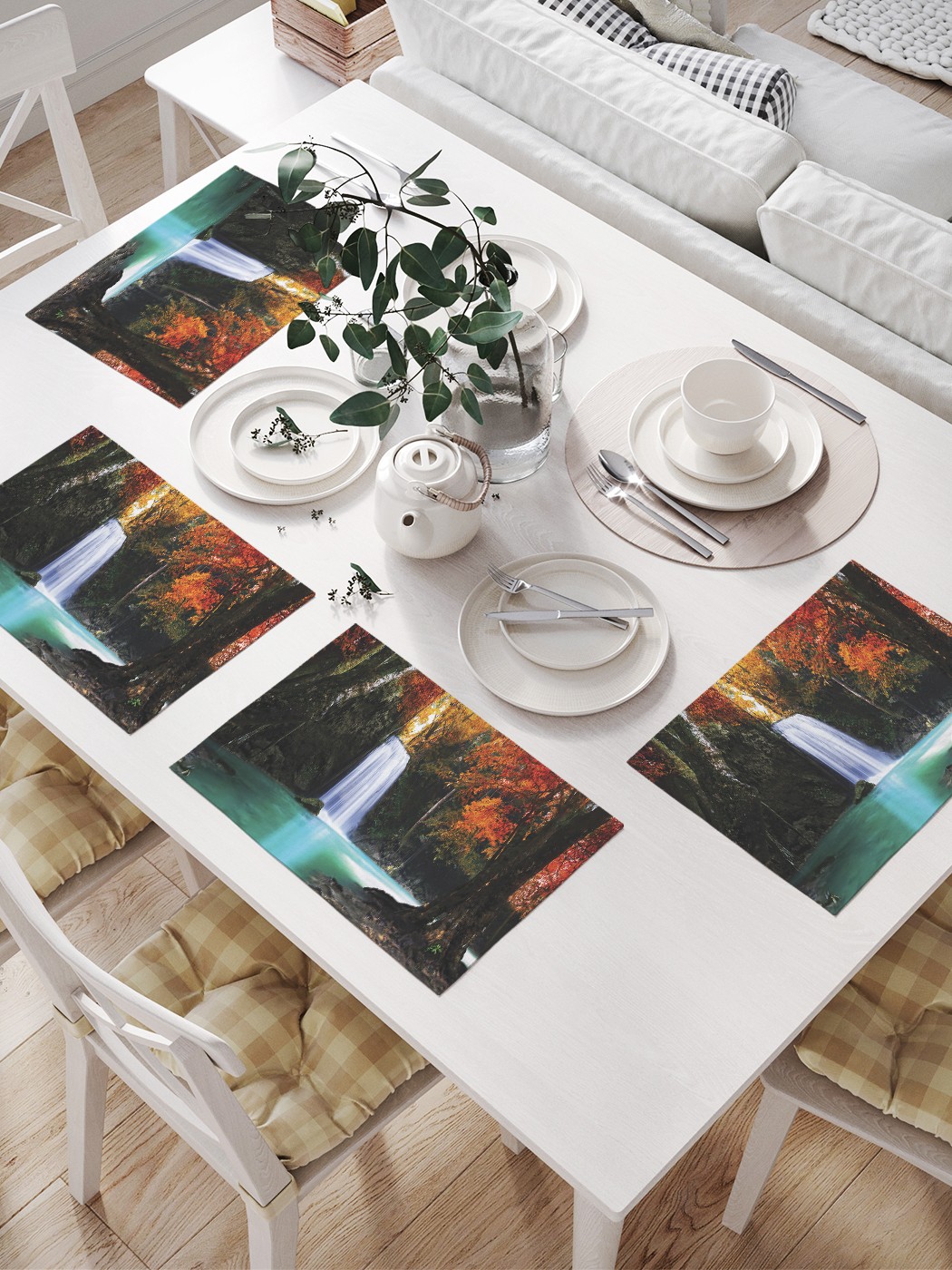 

JoyArty Комплект салфеток для сервировки стола «Забытый водопад» (32х46 см, 4 шт.)