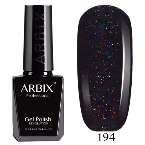 Гель-лак Arbix №194 Тёмная Галактика гель блестки для лица и тела glitter things неоновая галактика 5 мл