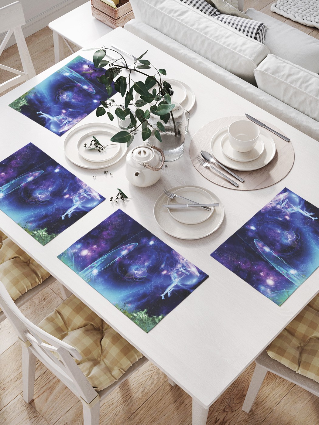 фото Joyarty комплект салфеток для сервировки стола «ледяная фея» (32х46 см, 4 шт.)