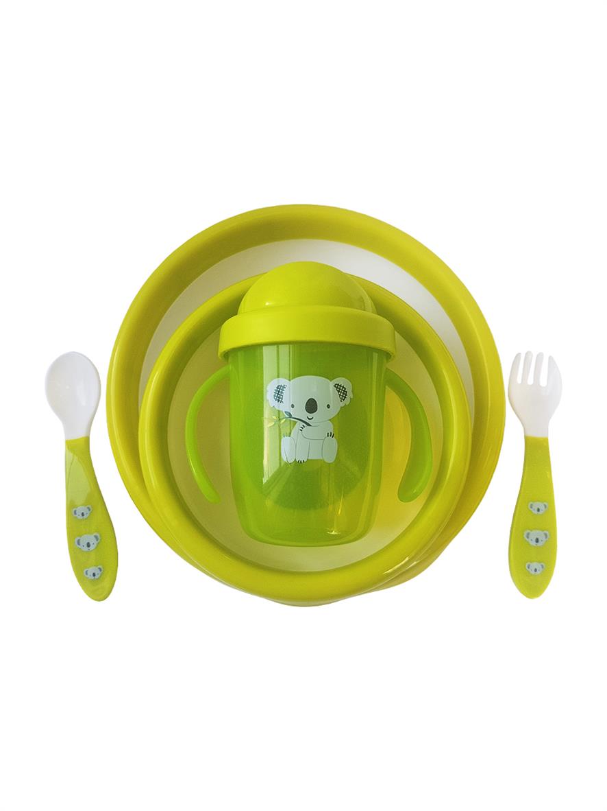 Набор детской посуды цвет: зеленый
