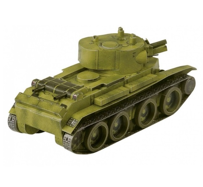 Сборная модель из картона Танк БТ-7 артиллерийский, 69 деталей