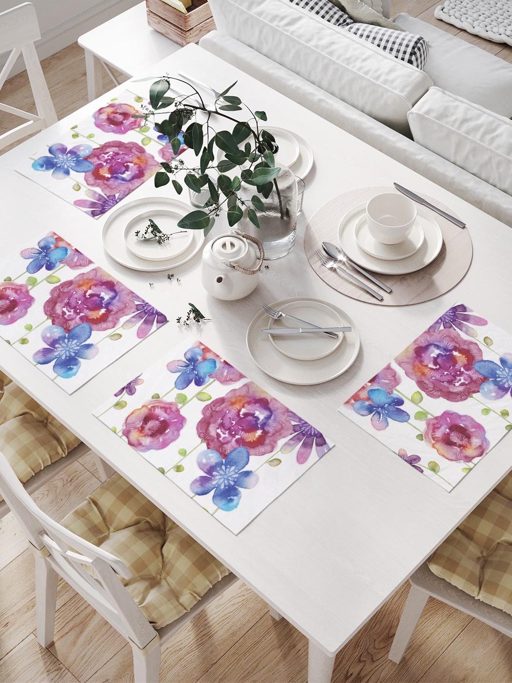 

JoyArty Комплект салфеток для сервировки стола «Цветы могут присниться» (32х46 см, 4 шт.), Фиолетовый;синий;розовый