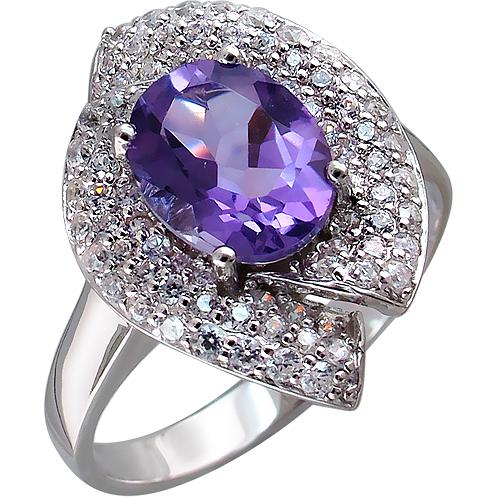 

Кольцо из серебра с аметистом р. 19 Эстет Г11К351122AM, Г11К351122AM