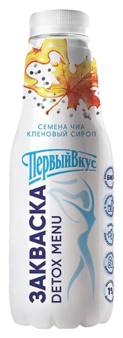 фото Закваска первый вкус с кленовым сиропом и семенами чиа 1% бзмж 430 мл