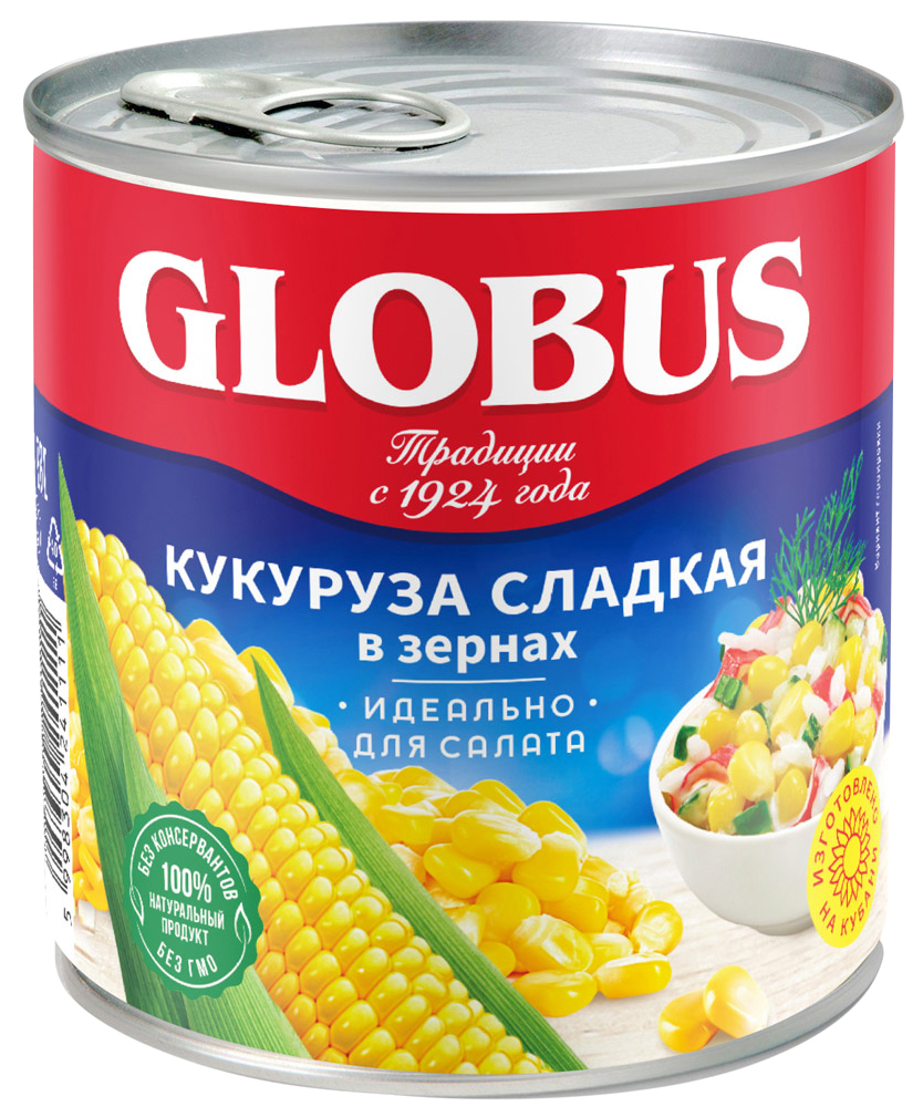 Кукуруза Globus сладкая в зернах 340 г 140₽