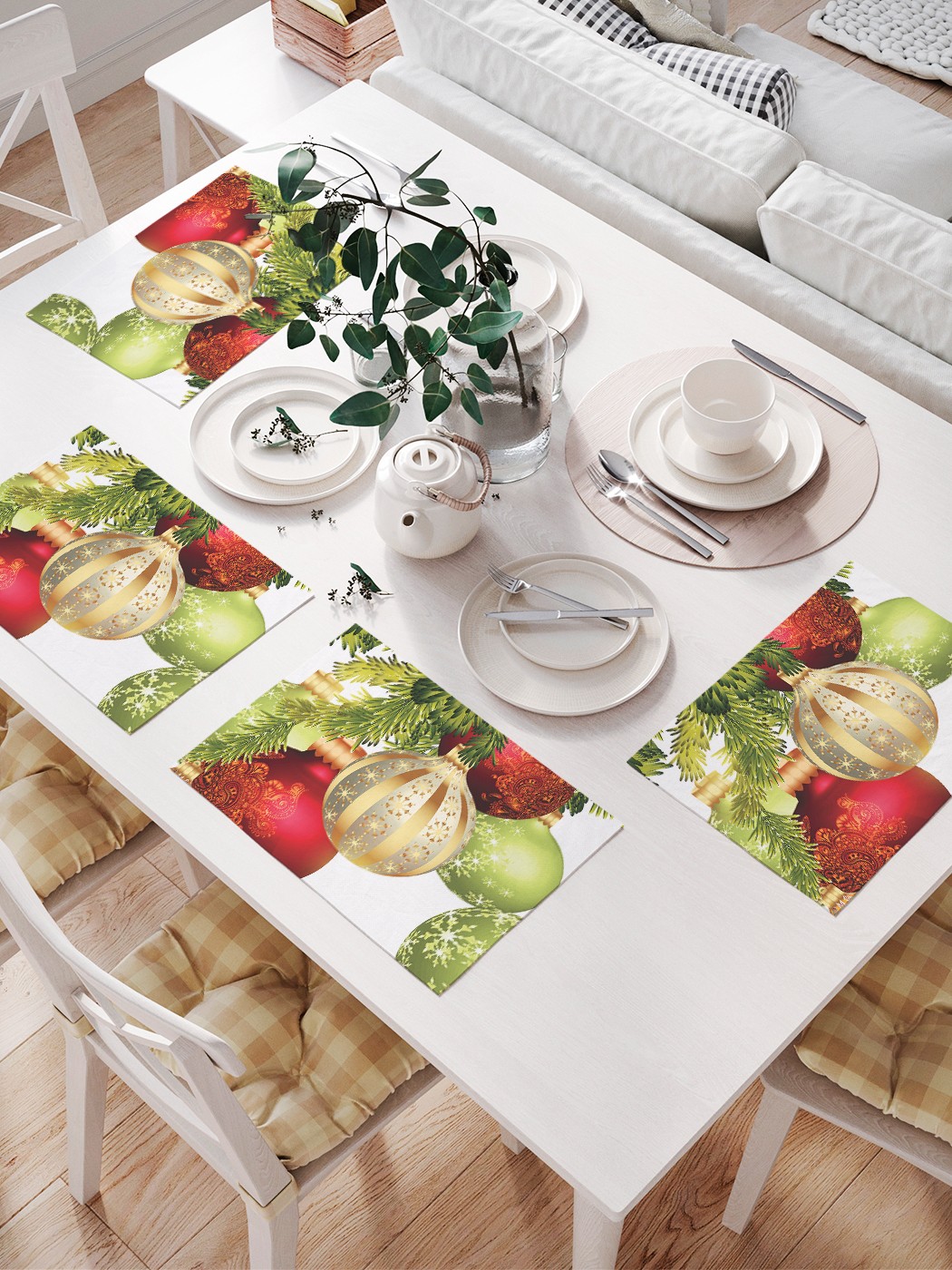 фото Joyarty комплект салфеток для сервировки стола «новогодний блеск» (32х46 см, 4 шт.)