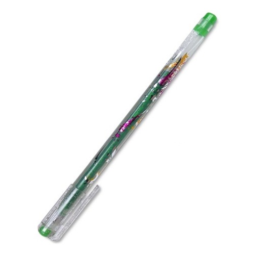 Ручка гелевая Crown Люрекс MTJ-500GLS(D), светло-зеленая, 1 мм, 1 шт.