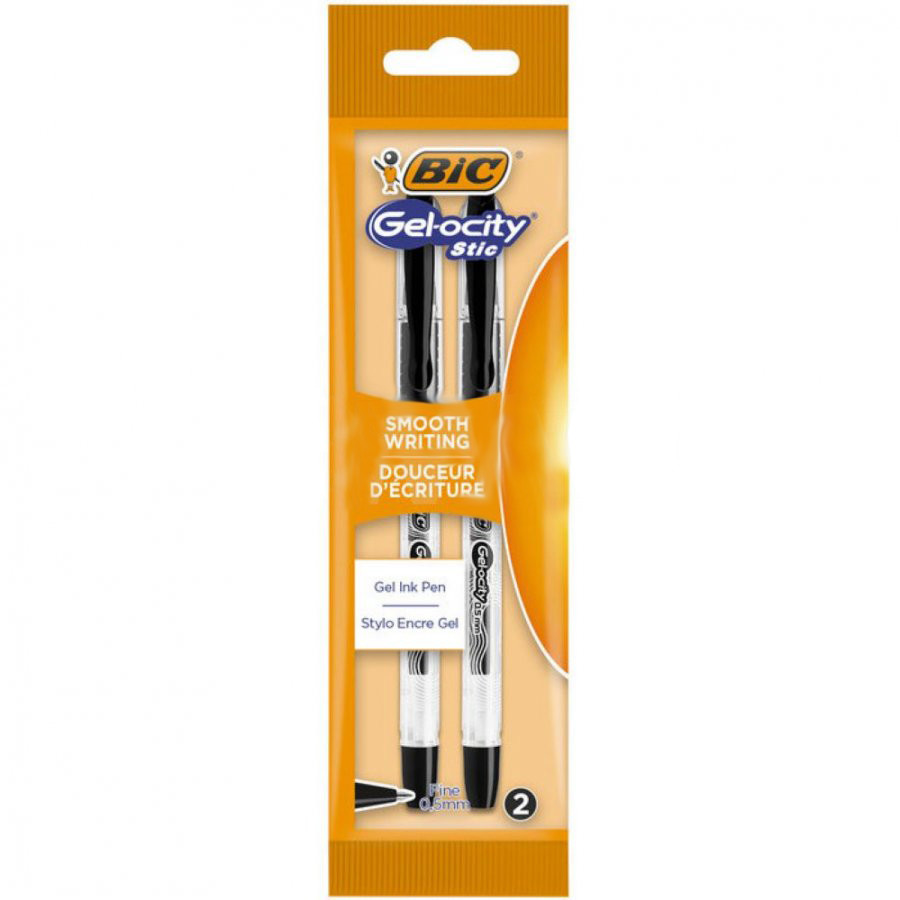 фото Набор ручек гелевых bic gel-ocity stic 989708, черные, 0,5 мм, 2 шт.