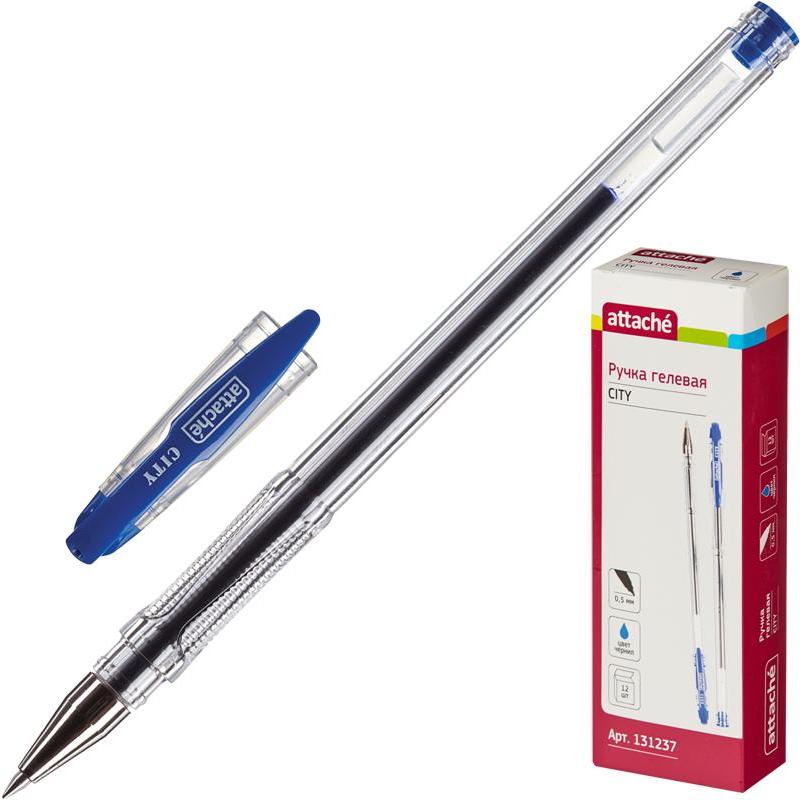 Ручка гелевая Attache City, синяя, 0,5 мм, 1 шт.
