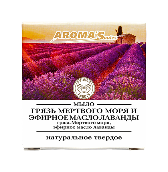 фото Мыло твердое натуральное saules sapnis грязь мёртвого моря и эфирное масло лаванды (85 г)