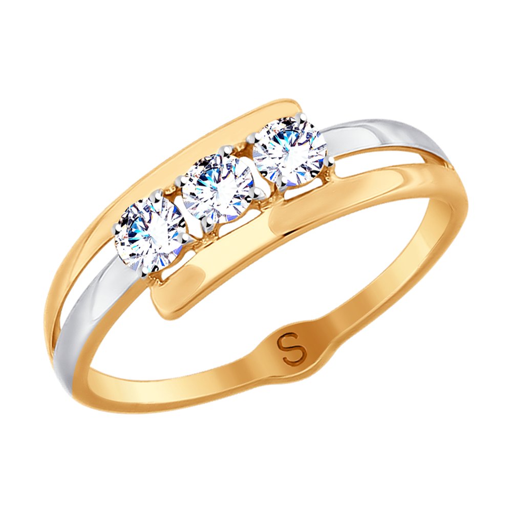 

Кольцо из золота р. 19 SOKOLOV 017900, фианит, 017900