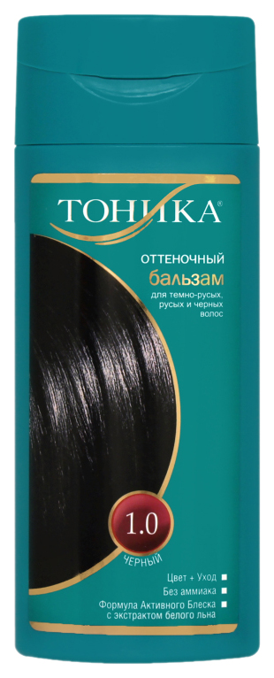 фото Оттеночный бальзам для волос тоника 1.0 черный, 150 мл