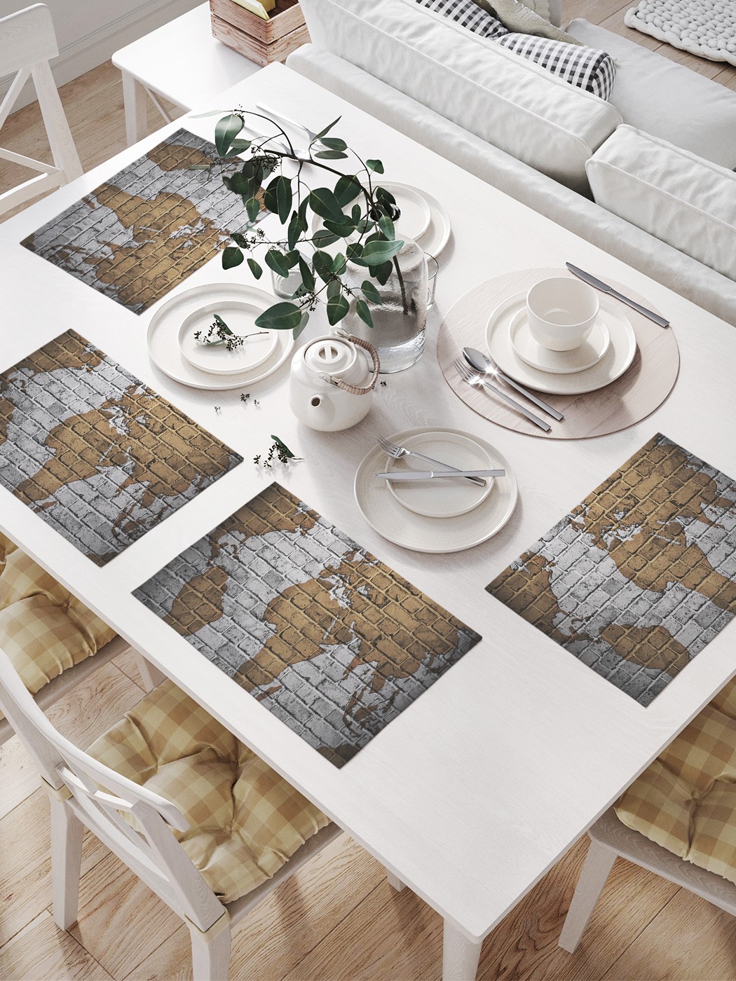фото Joyarty салфетки для сервировки «уличный картограф» (32х46 см, 4 шт.)