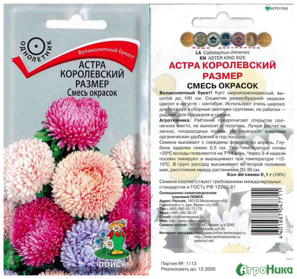 

Семена астра Поиск Королевский размер 140905 1 уп.