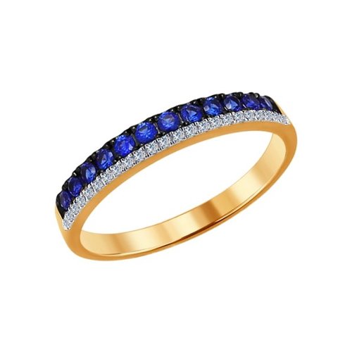 

Кольцо из золота р. , SOKOLOV Diamonds 2011037, сапфир\бриллиант, 2011037