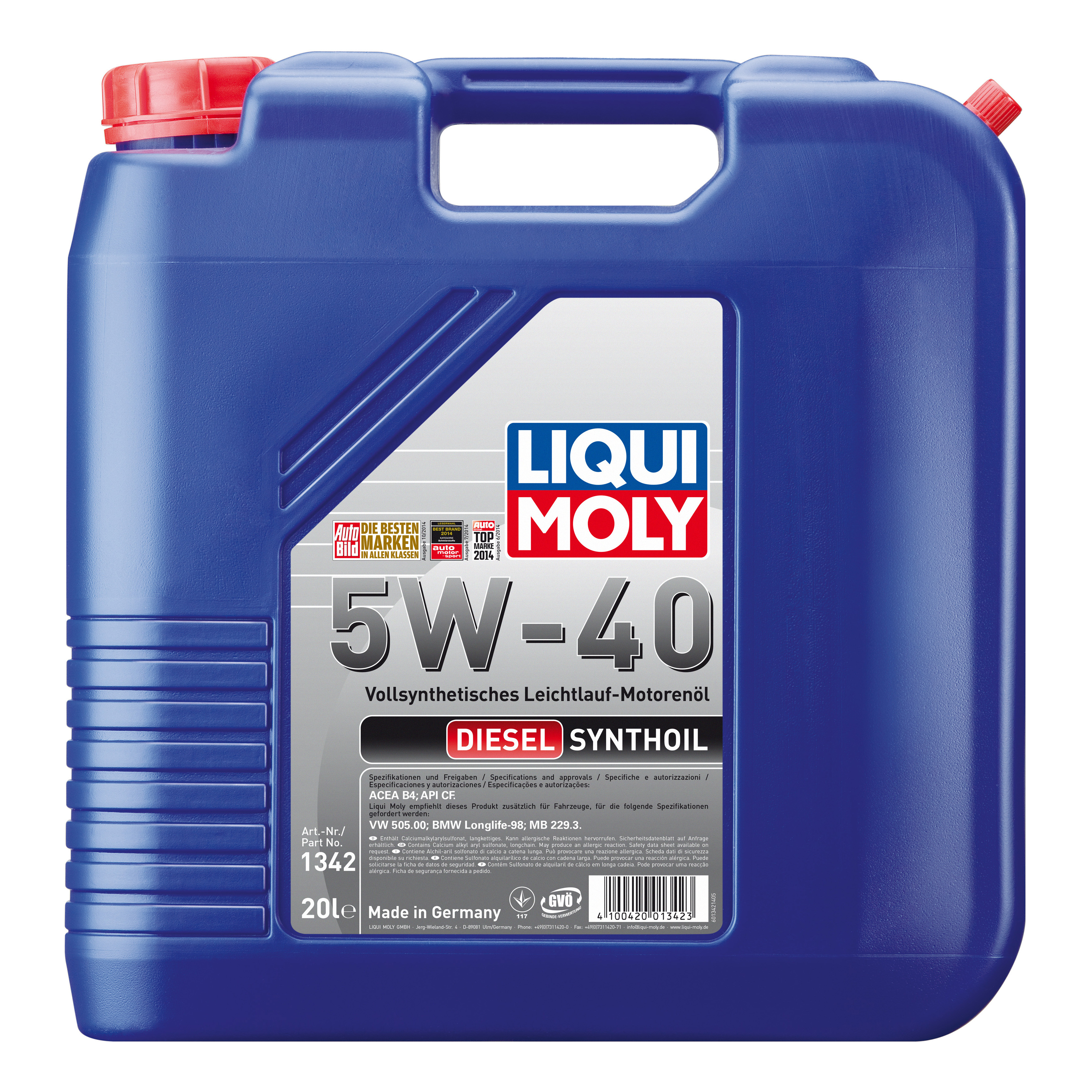 Моторное масло Liqui Moly Diesel Synthoil 5W40 20 л  - купить