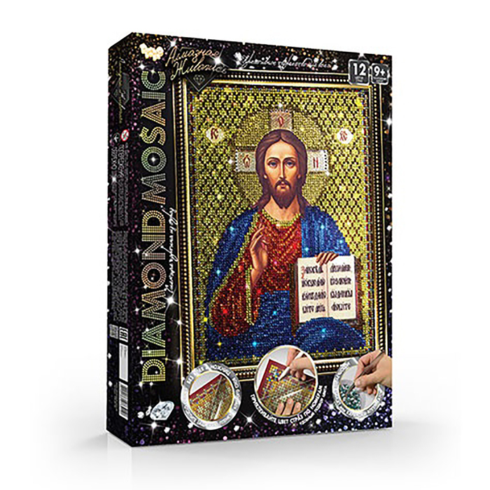 Алмазная мозаика на подрамнике Danko Toys Diamond Mosaic Иисус Христос, набор 5, малый