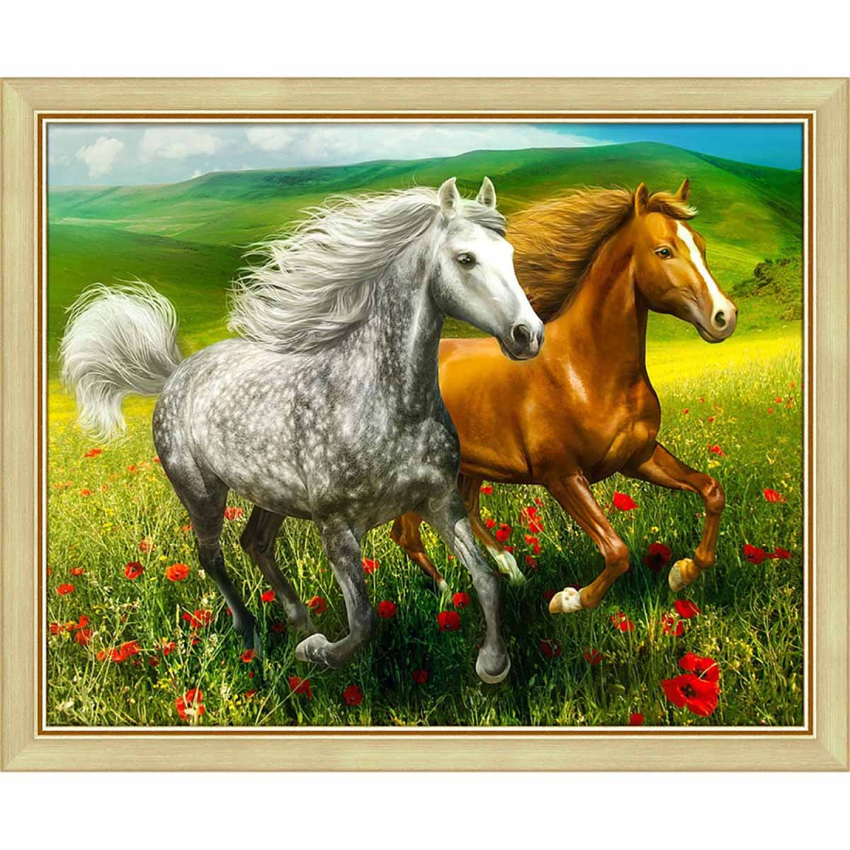 

Алмазная вышивка Алмазная Живопись Кони на лугу, 40x50 см, Кони на лугу