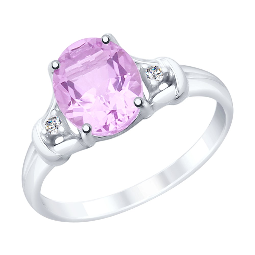

Кольцо из серебра р. 19,5 SOKOLOV 92011785, аметист\фианит, 92011785