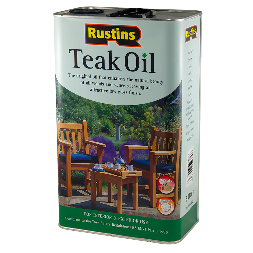 фото Тиковое масло для дерева rustins teak oil 5 l