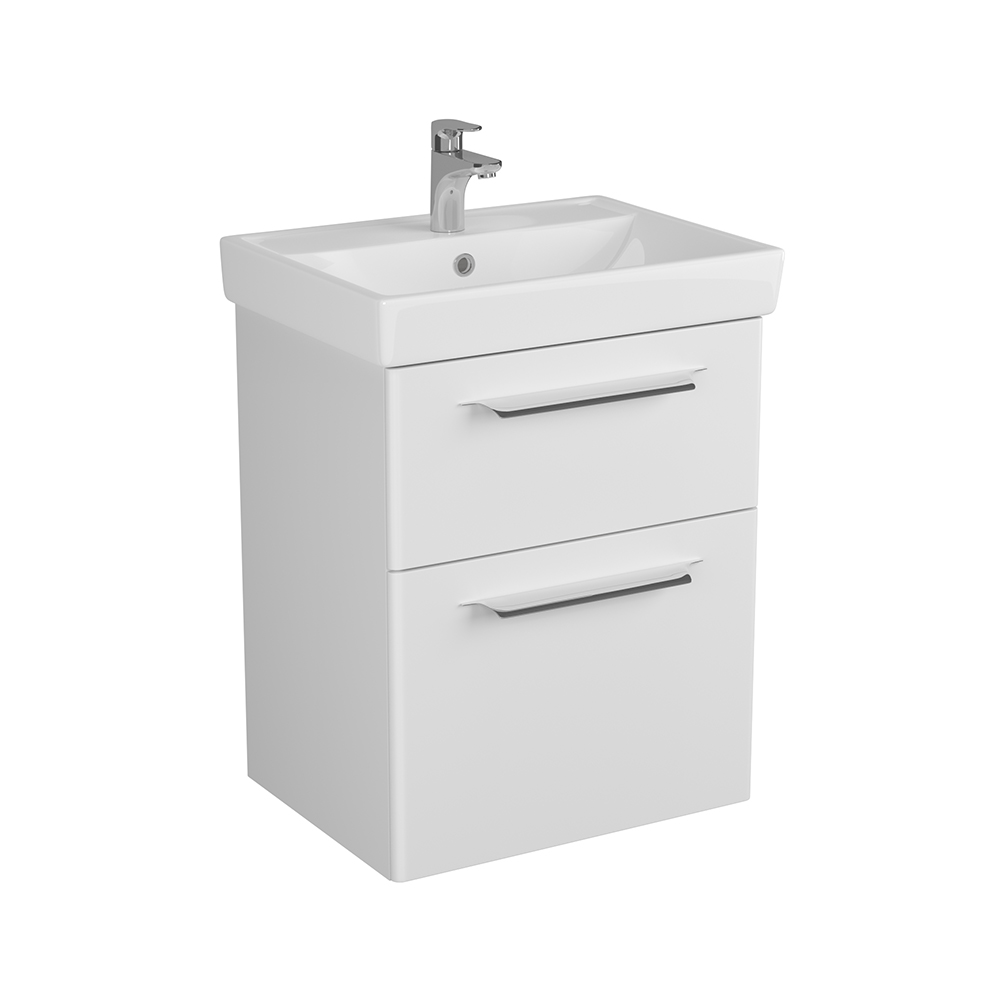фото Тумба diborg lande q 60, белый матовый, 2 ящика