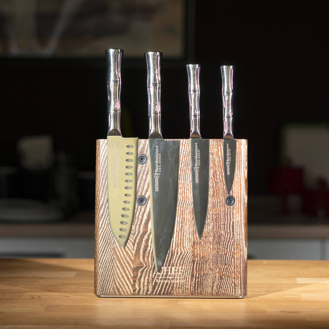фото Комплект из 4 ножей samura bamboo и подставки