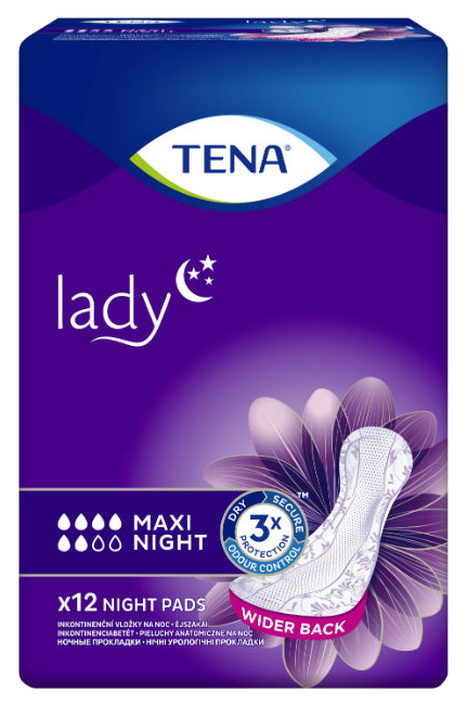 фото Урологические прокладки для женщин, 12 шт. tena lady maxi night essity