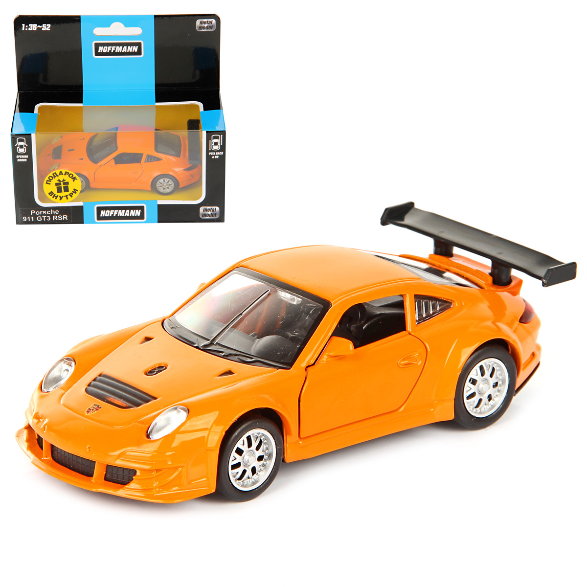 Машина металлическая Porsche 911 GT3 RSR, инерционная цвет: оранжевый