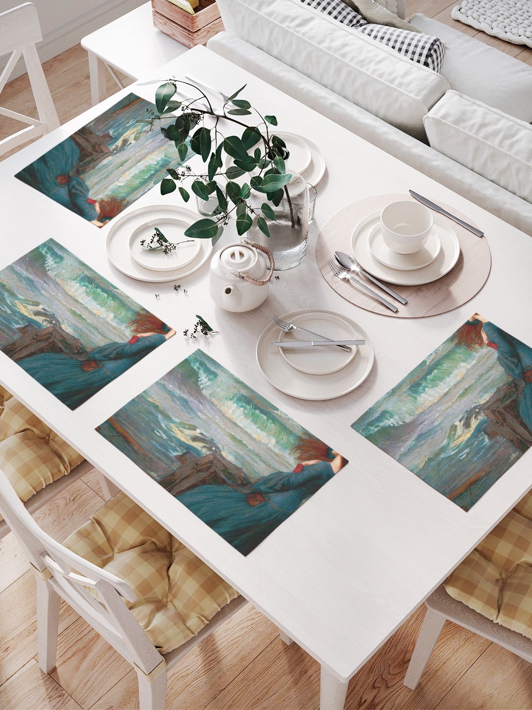 

JoyArty Комплект салфеток для сервировки стола «Русалка.Mermaid» (32х46 см, 4 шт.), Серый;зеленый;красный