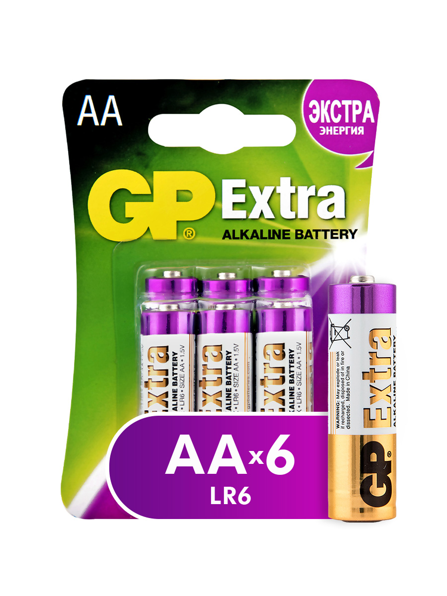 фото Батарейка gp batteries extra aa (15ax) 6 шт