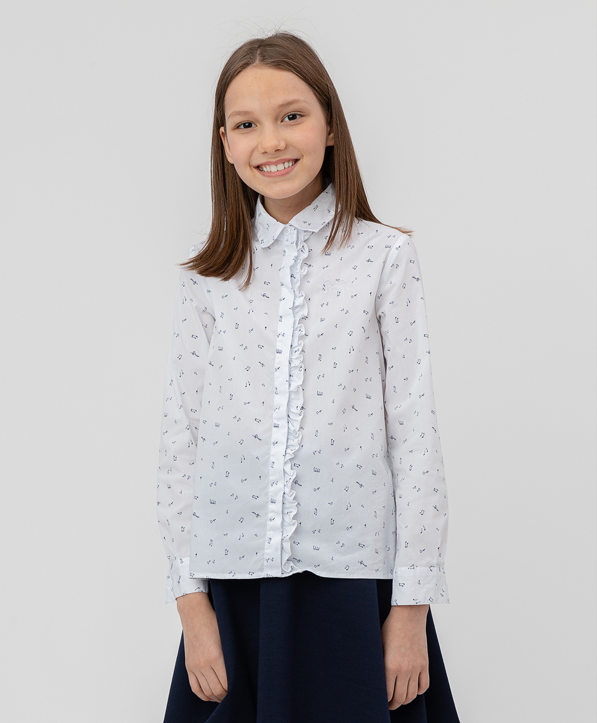 

Белая рубашка с принтом BUTTON BLUE, модель 220BBGS22070213, размер 164*80*66, 220BBGS22070213