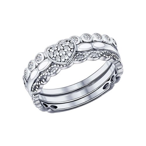 

Кольцо из серебра р.  SOKOLOV 94011705, фианит, 94011705