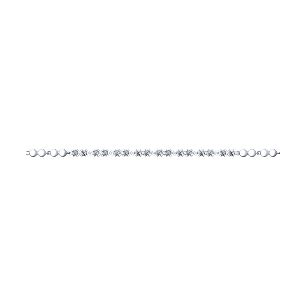 

Браслет из серебра р. 18 SOKOLOV 94050385, фианит, 94050385