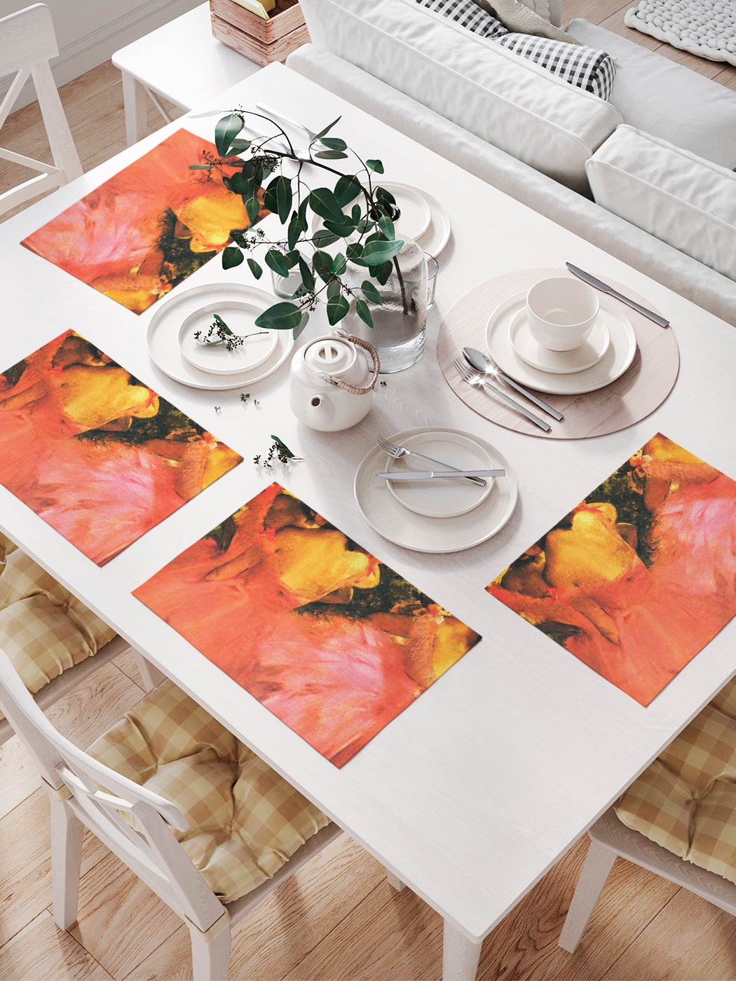 фото Комплект салфеток для сервировки стола «девушки в платьях» (32х46 см, 4 шт.) joyarty