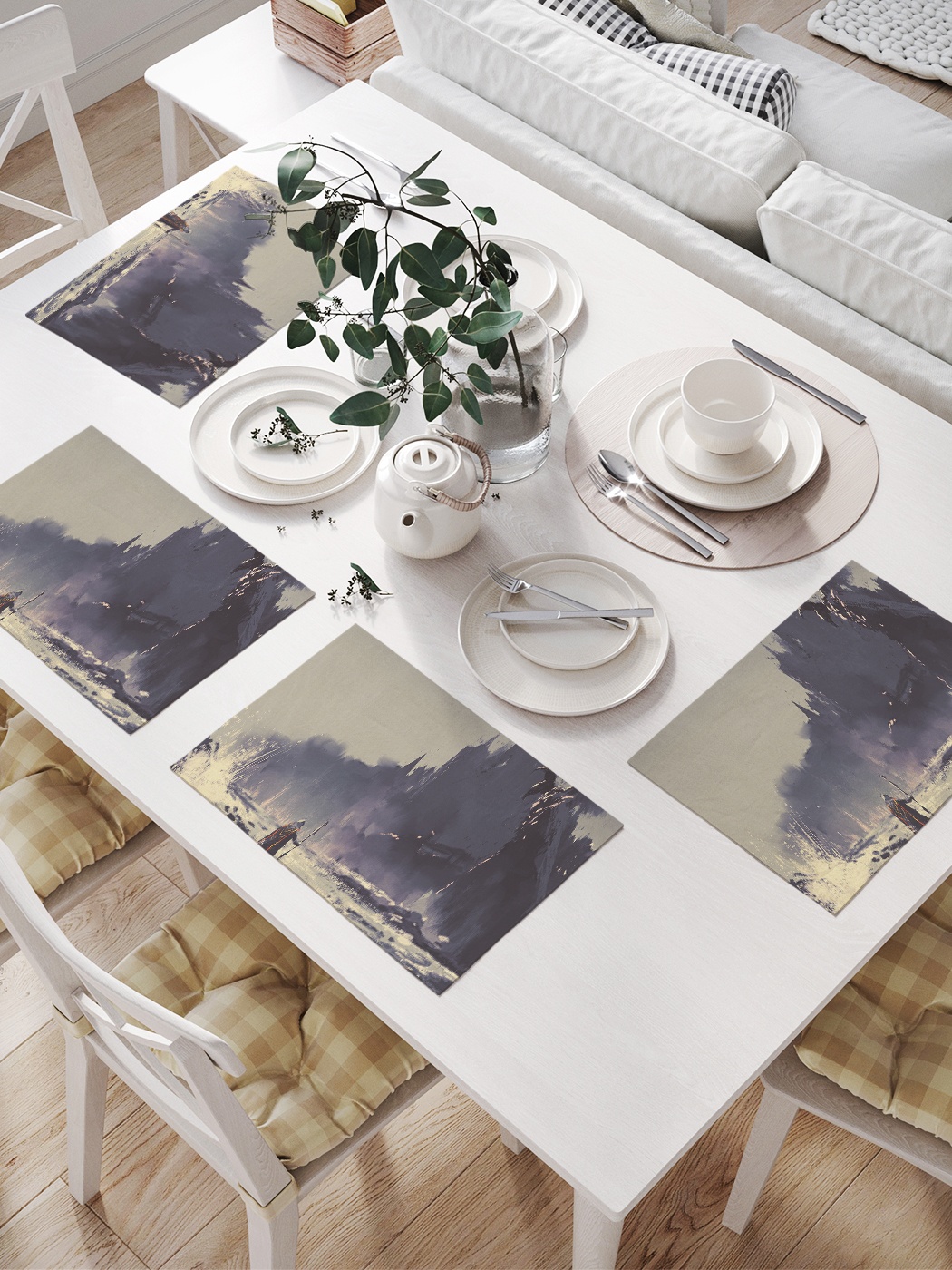 

Комплект салфеток для сервировки стола «Путь к подвигу» (32х46 см, 4 шт.), Серый;черный;белый