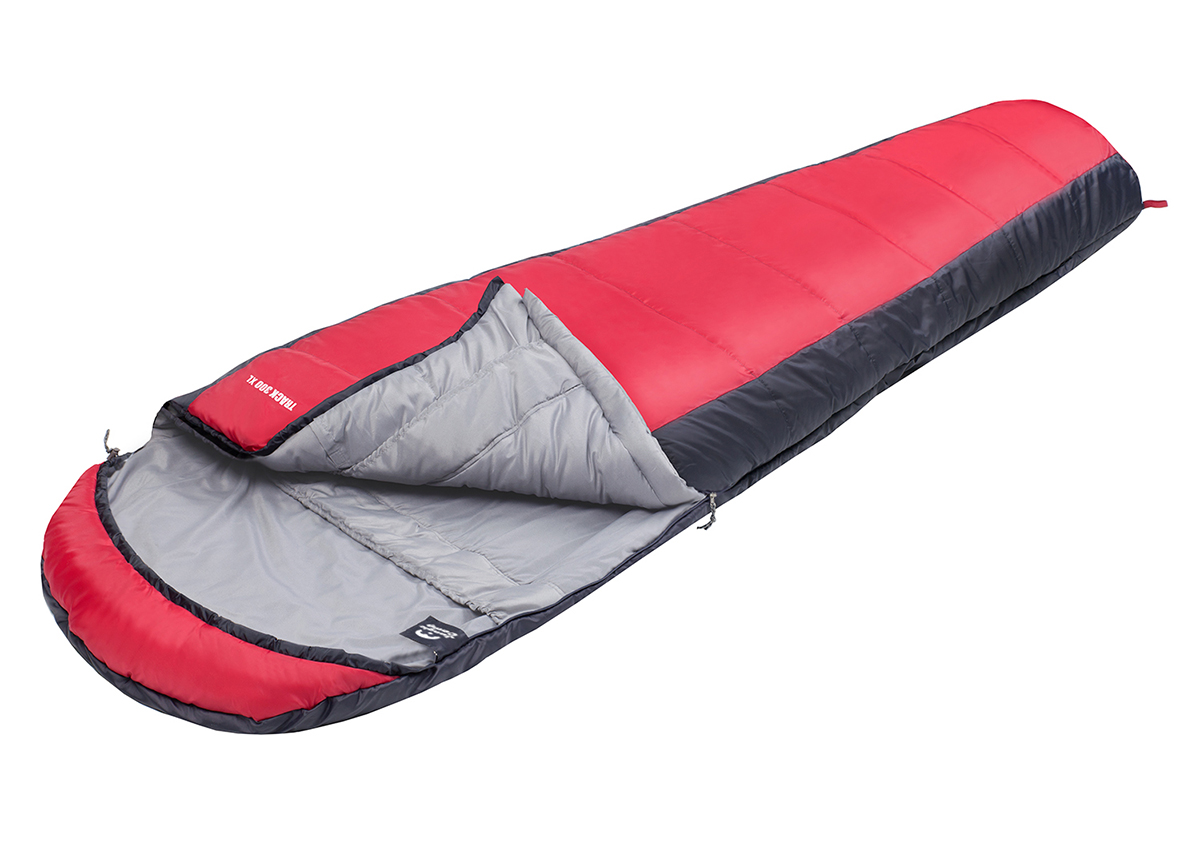 фото Спальный мешок jungle camp track 300 xl серый/красный, левый