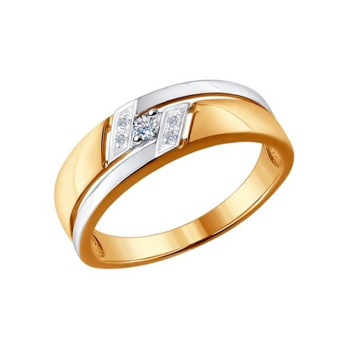 Кольцо из желтого золота с бриллиантом р. 19 SOKOLOV Diamonds 1011527