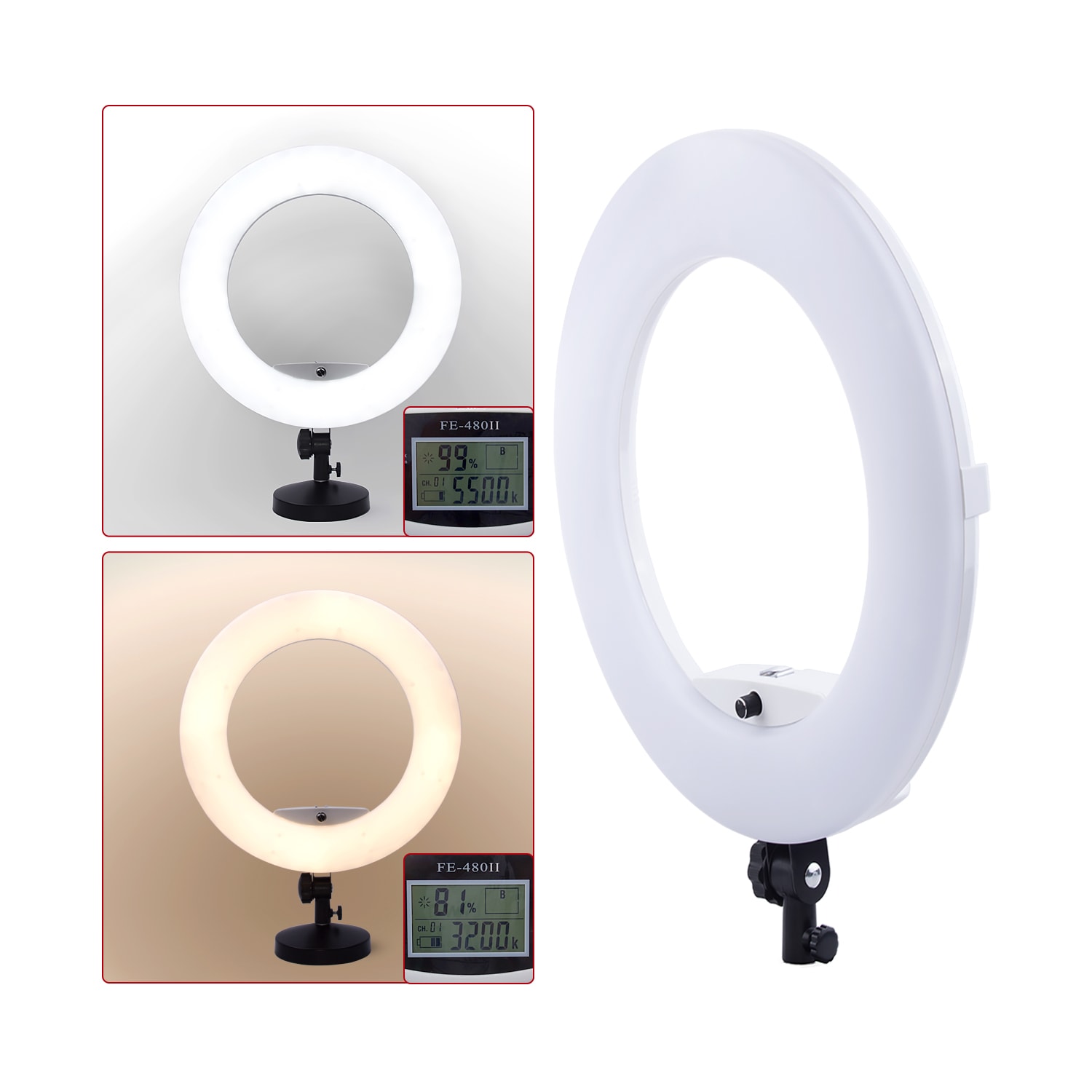 фото Кольцевая лампа okira led ring fe 480 pro, 45 см, black