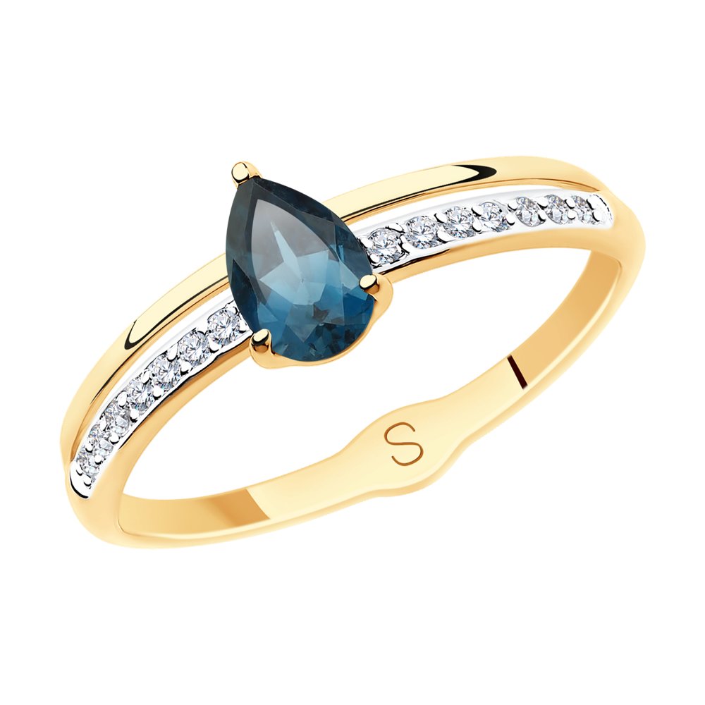 

Кольцо из красного золота р. , SOKOLOV 715584, топаз/фианит, 715584