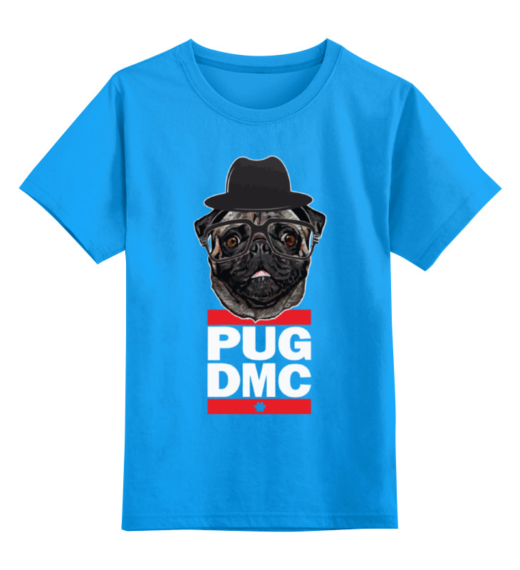 

Детская футболка классическая Printio Pug x run dmc, р. 116, Голубой, 0000000634541