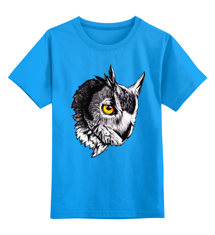 

Детская футболка классическая Printio Owl gray, р. 116, Голубой, 0000000635140