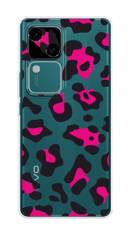 

Чехол на Vivo V30/S18 "Pink cow spots", Черный;розовый, 2610150-1