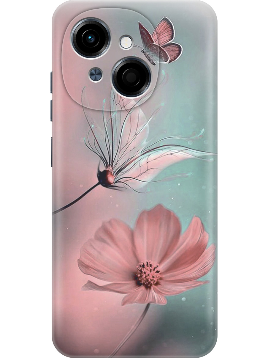 

Силиконовый чехол на Tecno Spark Go 1 / Pop 9 с принтом "Бабочка и цветы", Прозрачный;голубой;розовый;серый, 786716922