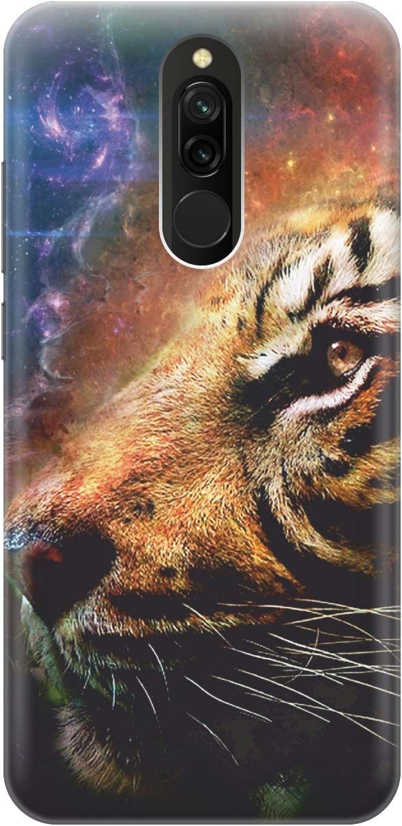 

Силиконовый чехол на Xiaomi Redmi 8 "Космический тигр", Оранжевый;синий, 441