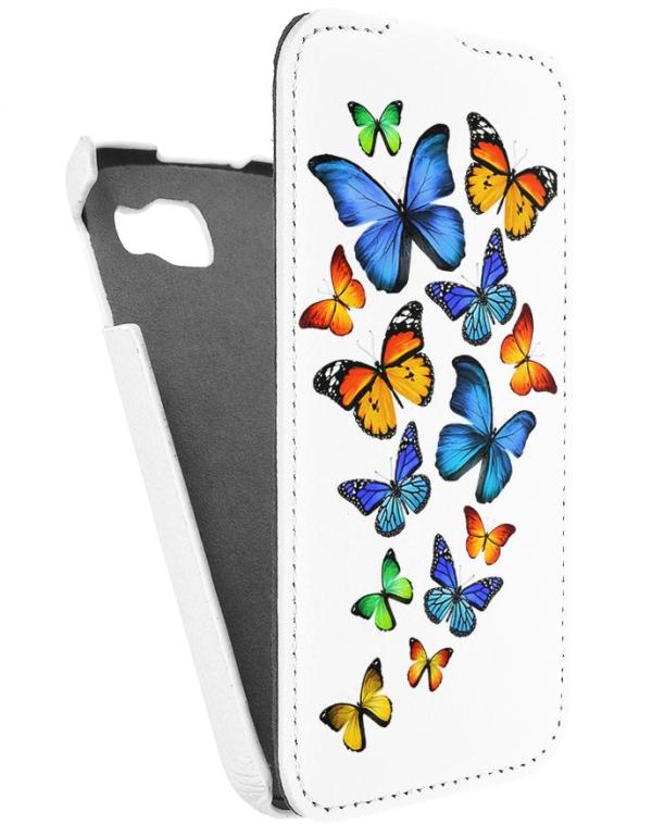 

Кожаный чехол для Fly IQ 4411 Quad Energie 2 Armor Case "Full" (Белый) (Дизайн 3/3)