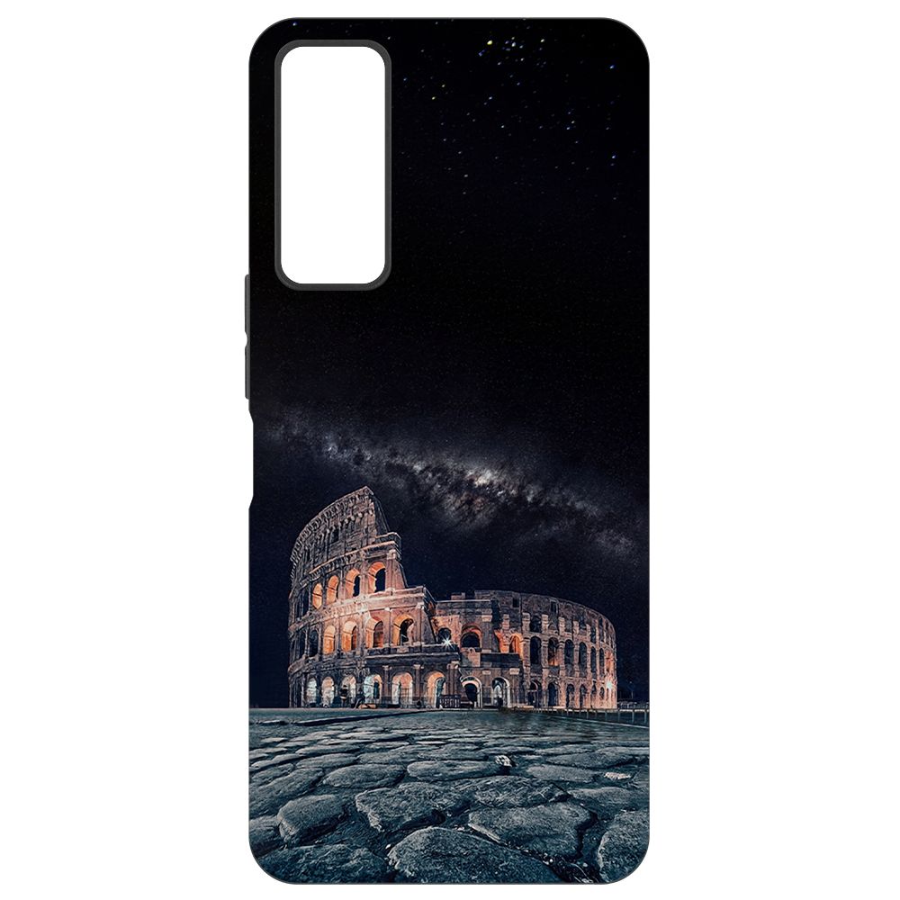 

Чехол-накладка Krutoff Soft Case Италия, Колизей для TCL 30+ черный