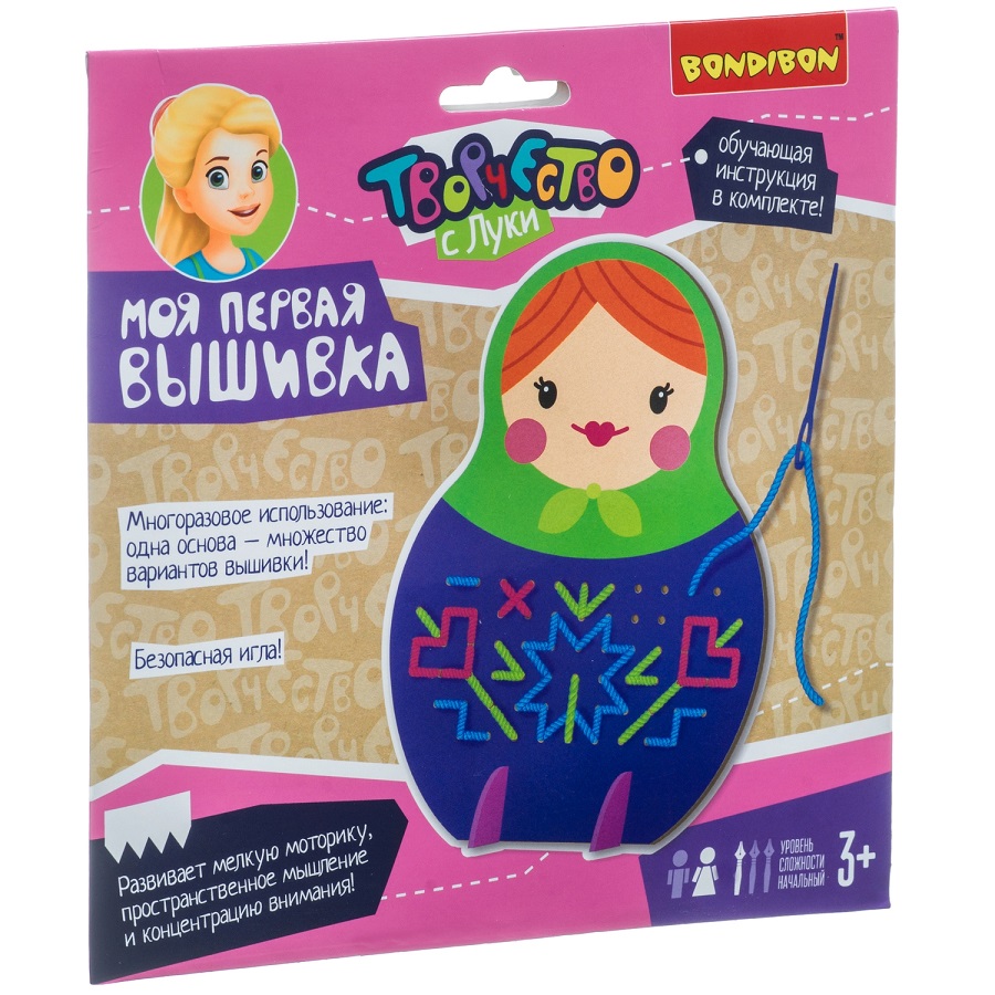 

Bondibon Набор для творчества аппликация нитями ВВ4228 с 6 лет