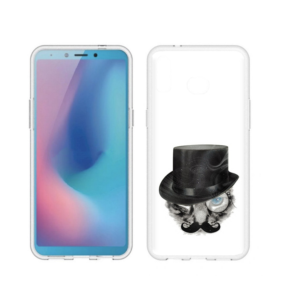 

Чехол MyPads Tocco для Samsung Galaxy A6s интелегентный кот (PT123850.597.378), Прозрачный, Tocco