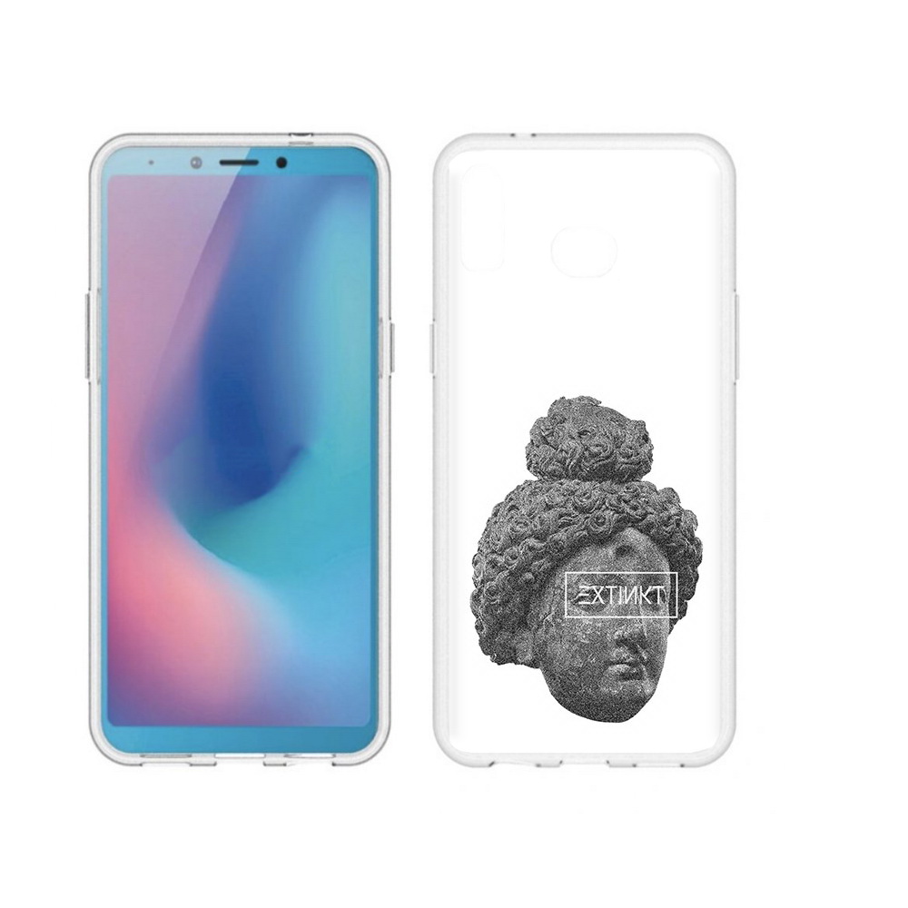 

Чехол MyPads Tocco для Samsung Galaxy A6s каменное лицо девушки (PT123850.597.383), Прозрачный, Tocco